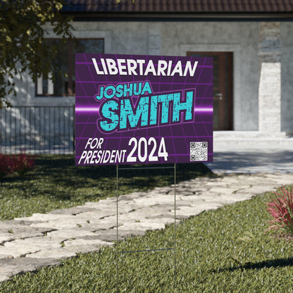 Joshua Smith for President Purple Double Sided Lawn Sign