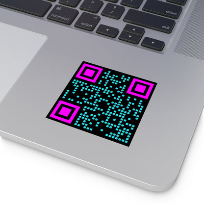 QR Code Purple Square Sticker, Indoor\Outdoor